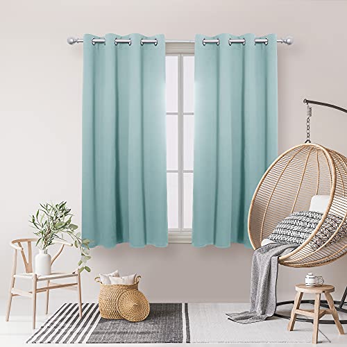 Image of Deconovo Blackout Curtain, 52x63 Inch, Light Blue