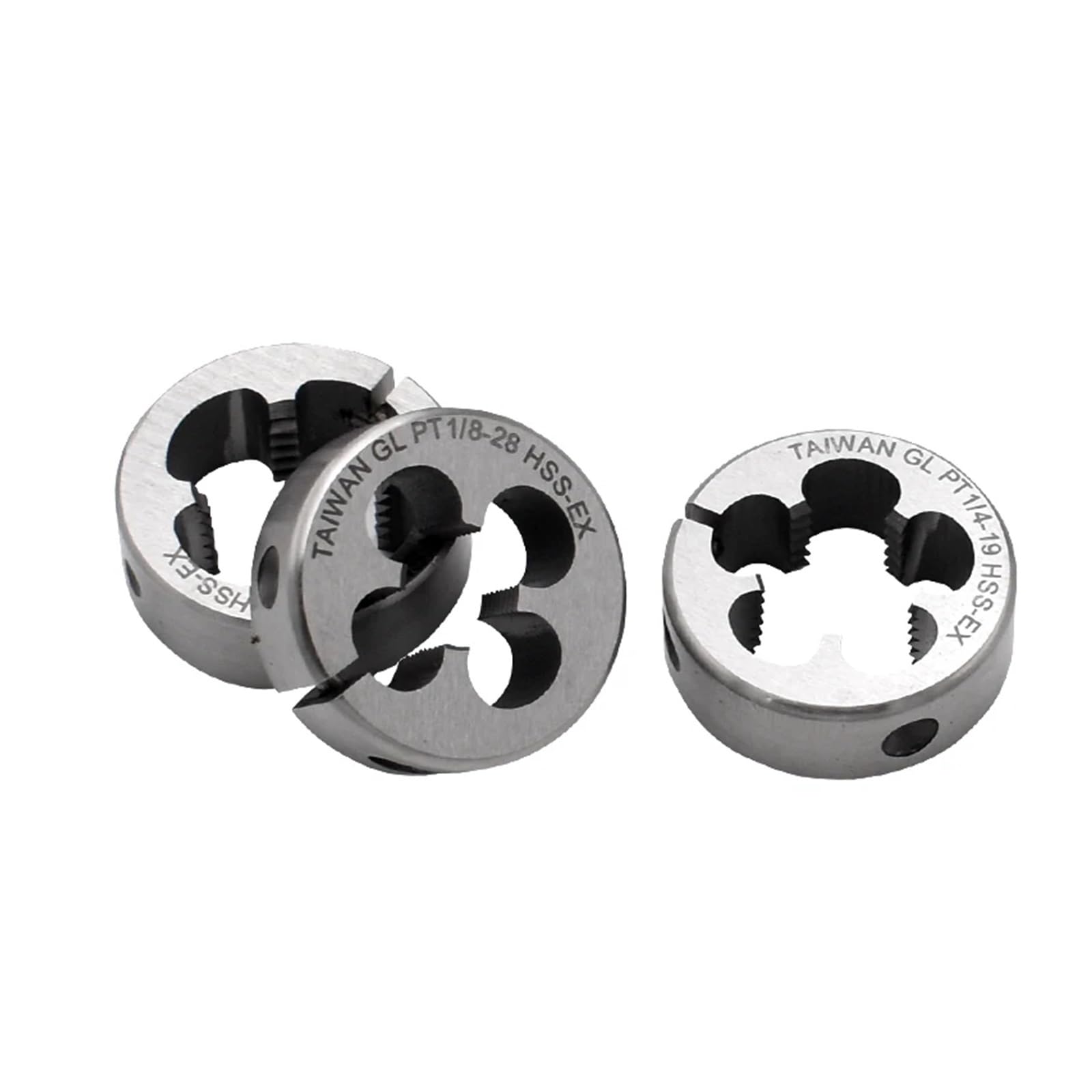 Matriz de roscado Redondo Ajustable, Macho de roscar Redondo NPS/NPT/PT/PS/G, Macho de roscar para tubería Derecha estándar, Herramienta de Matriz HSSE (3 mm)