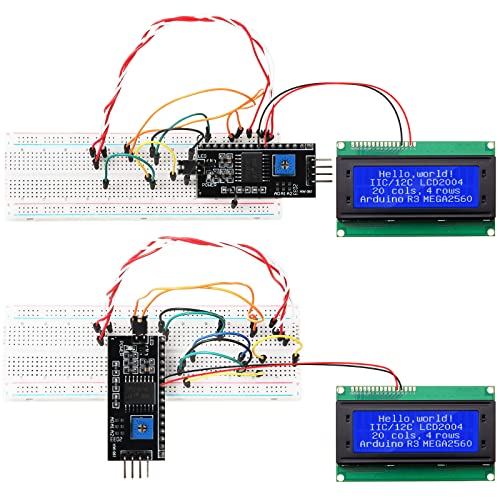 Weewooday 8 Pieces Iic/ I2C/ Twi Lcd Serial Interface Adapter And Lcd Module Display Backlight Compatible With Arduino R3 Mega2560 (Blue,Lcd 2004 20 X 4) #TOP3