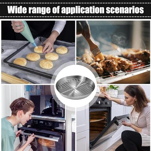 Moules de cuisson pour four en acier inoxydable avec support pour dinde, bœuf et rôti - 5