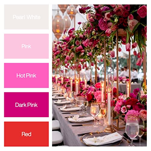 Image of PartyWoo Pink Crepe Paper Streamers 6 Rolls 492 ft Pack of Light and Hot Pink Red White Crepe Paper Rolls for Baby Shower Valentine's Day Wedding Birthday Party Decorations (1.8 Inch x 82 Ft /Rolls)