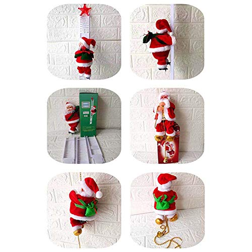 WAQIA Electric Climbing Ladder Santa Claus Christmas Creative Hanging Tree Decoration