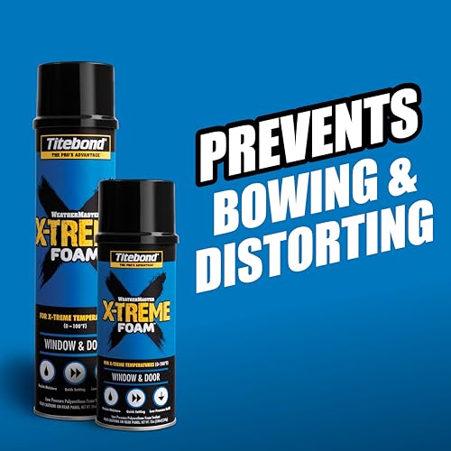 Image of Titebond X-TREME Window & Door Foam 12 Oz. - High-Yield Polyurethane Sealant, Gap Filler, AAMA 812 Compliant, Low-Pressure, Resists Moisture - 8531