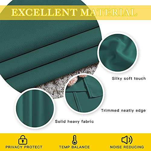 NICETOWN Bedroom Window Blackout Curtain Panel - Home Decoration Thermal Insulated Blackout Drape/Drapery for Loft, Guestroom (Hunter Green, 1 Panel, 80 x 84 inch)