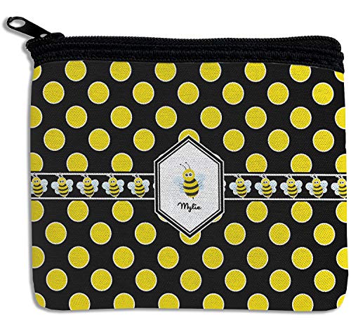 RNK Shops Personalized Bee & Polka Dots Rectangular Coin Purse