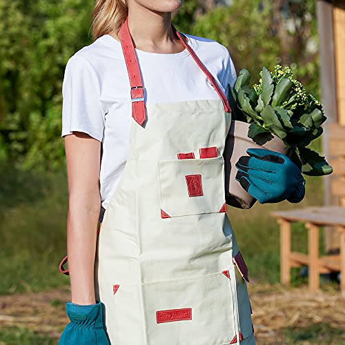 Berry&Bird Canvas Garden Apron With Pockets For Women & Men Waterproof Aprons Adjustable Neck Heavy Duty In Kitchen Cooking Outdoor Gardening #TOP5