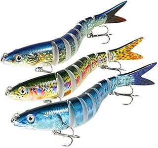 Magreel Swimbaits Lures Multi Jointed Fishing Swimbaits Slow Sinking Hard Lure Fishing Kit for Bass, Trout, Pike, Perch 1 Pack/3 Pack