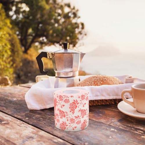 Papel higiénico para bodas y celebraciones con estampado floral de rosas decorativas 6