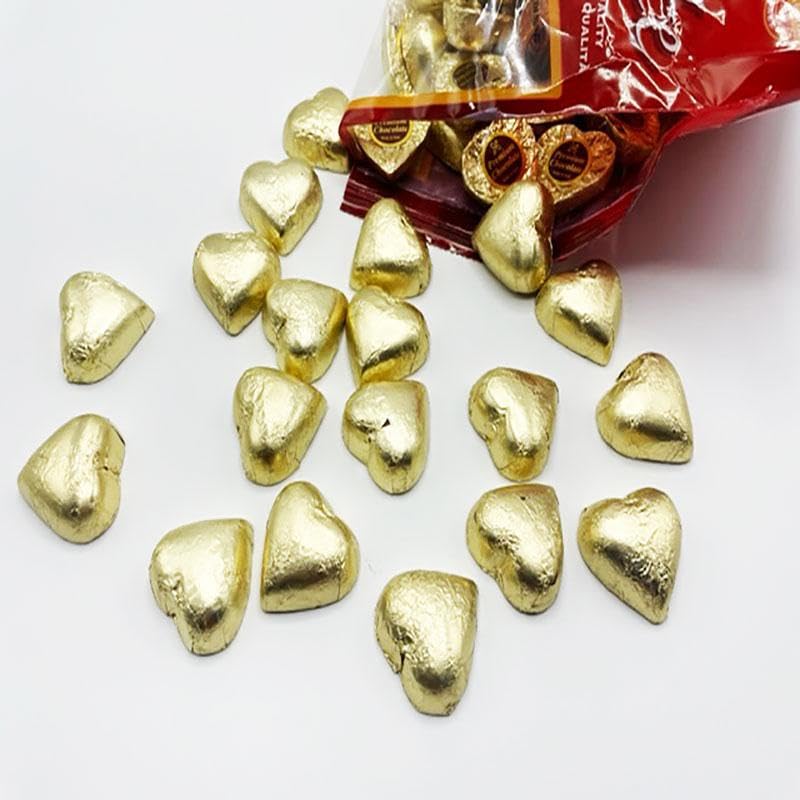Cioccolatini Suissa - Cuori al Caramello Praline al Cioccolato al Latte 1 kg Cuoricini incarto Oro