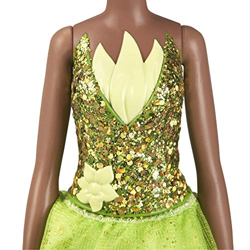 Disney Prinzessin Schimmerglanz Tiana Modepuppe mit glitzerndem Rock, Krone und Schuhen – Bild 7
