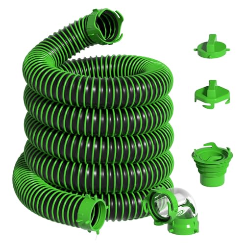 AVERONR 20FT RV Sewer Hose Kit with 90° Clear Elbow 4 IN 1 Adapter & 2 storage caps - TPE Material for Crush & Abrasion Resistant
