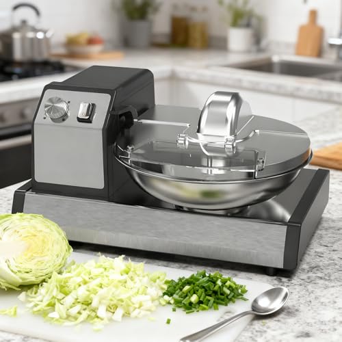 Beachtiful Procesador de Alimentos Comercial, 5.5L Procesador de Alimentos Eléctrico de Acero Inoxidable, Molinillo Eléctrico de Granos para Chiles, Zanahorias, Ajo, Champiñones, Cebollas y Carne.