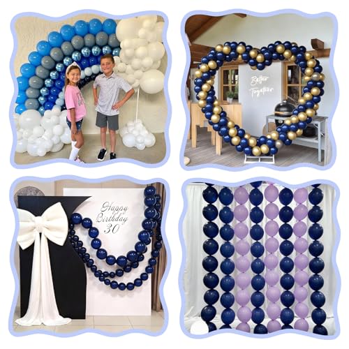 Image of Navy Blue Link Balloons,120Pcs 6Inch Dark Blue Latex Linking Balloons for Birthday Baby Shower Wedding Anniversary Party Decorations
