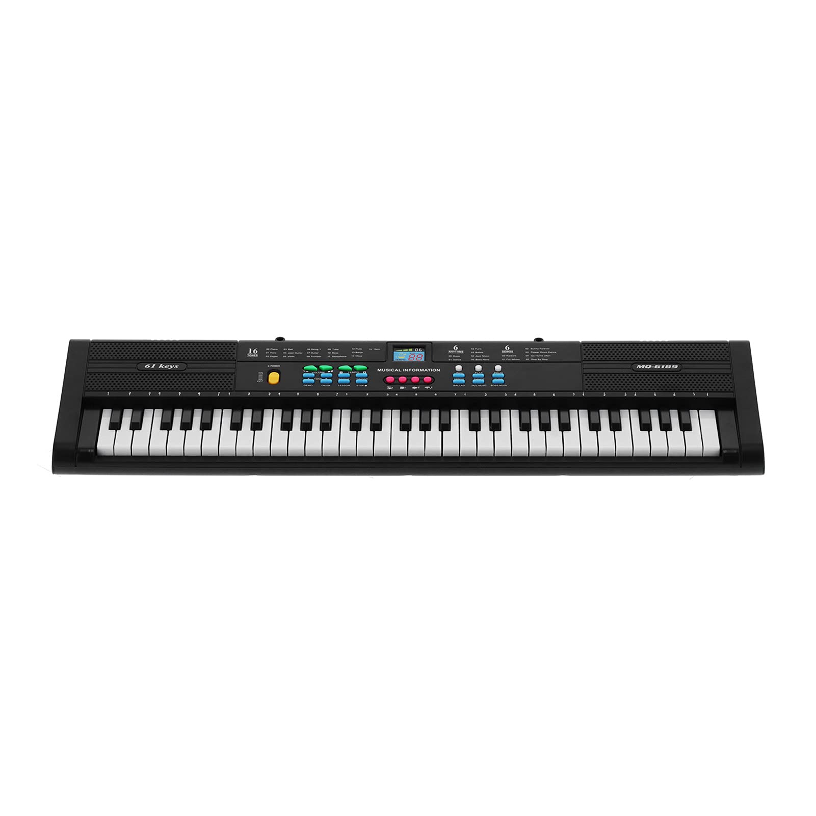 RiToEasysports Wielofunkcyjny Elektryczny Instrument Klawiszowy 61 Klawiszy z Mikrofonem Kablowym USB dla Początkujących i Dzieci