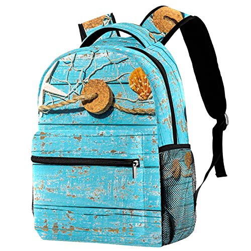 Sac à dos coquillages et étoiles de mer léger pour livres scolaires enfants