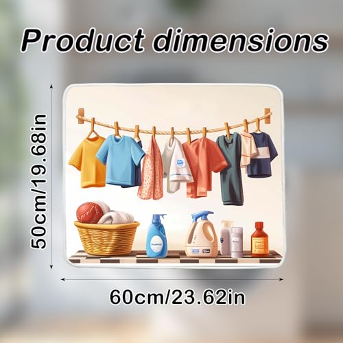 Image of Nuxovilar Boho Dryer Cover for Top 23.6x19.7in Polyester Mat | Dryer cover top boho protector mat laundry room kitchen utility area dust proof (Boho)