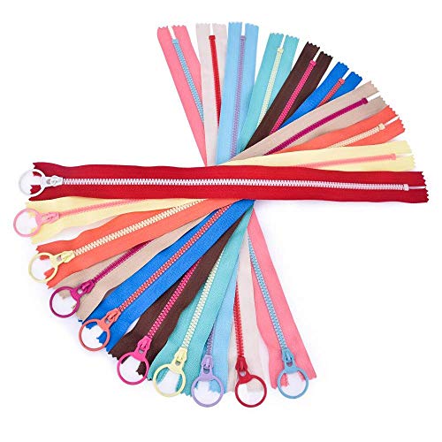 40CM 10 PCS CONTRAST COLOR 3# Resin Zippers Lifting Ring Quoit Zipper DIY Handmade Accessory Sewing Craft Bag Garment Material