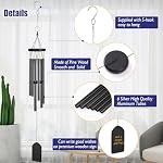 Chime à vent, Chimes à vent classique pour l'extérieur intérieur Décor Tonalités mélodiques douces Chime pour jardin Patio Balcon et maison - 29 De pouce avec 6 Tubes & DIY Pendentifs pour jardin extérieur Patio Decor