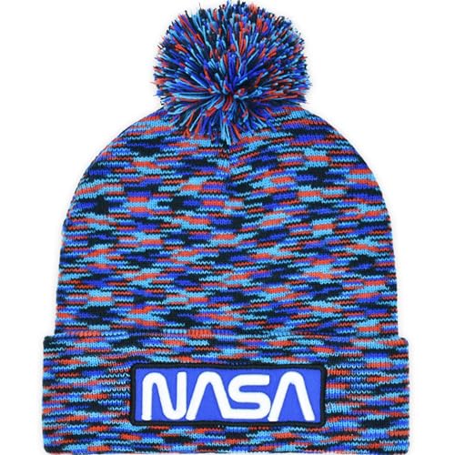 Bonnet NASA chaud contre le froid hivernal avec revers protecteur et pompon doux