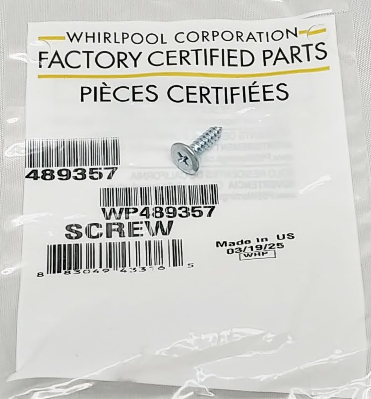 Miniatura 2 de WP489357 Tornillo de manija de puerta de refrigeradorcongelador - Nuevo - OEM original - AM 2-4-2 - EA250614