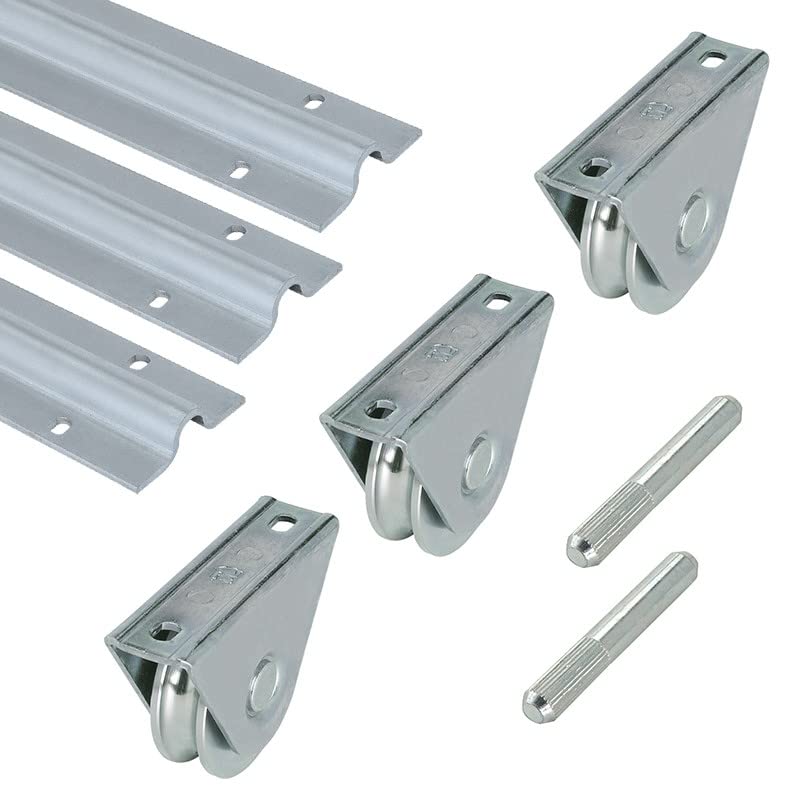 Metalideal | Kit Portail Coulissant – Rails 9 mètres (3 x 3 m) + Accessoires – Gorge Ronde ou U 16 mm – Petit Kit