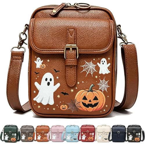 Image of Leather Crossbody Bag for Women,Anti-Theft Messenger Bag with Large Capacity,Built-in Purse Card Slots Shoulder Sling Bag
