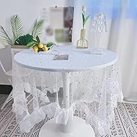Amazon｜テーブルクロス 円形 フリル飾り 140*200 おしゃれ 無地