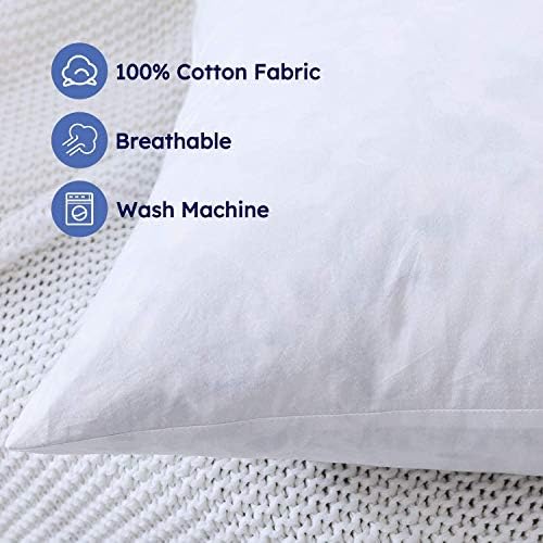 Adam Home Luxury White Duck Feather and Down Pillows (Pack of 4, Standard Size) - Extra Soft Filling Filled in 100% Cotton Cover Store Hotel Quality Comfortable Bed Pillow