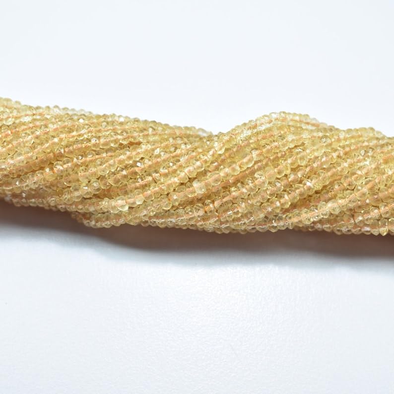 Perles rondes en citrine naturelle de 3mm pour création de bijoux raffinés