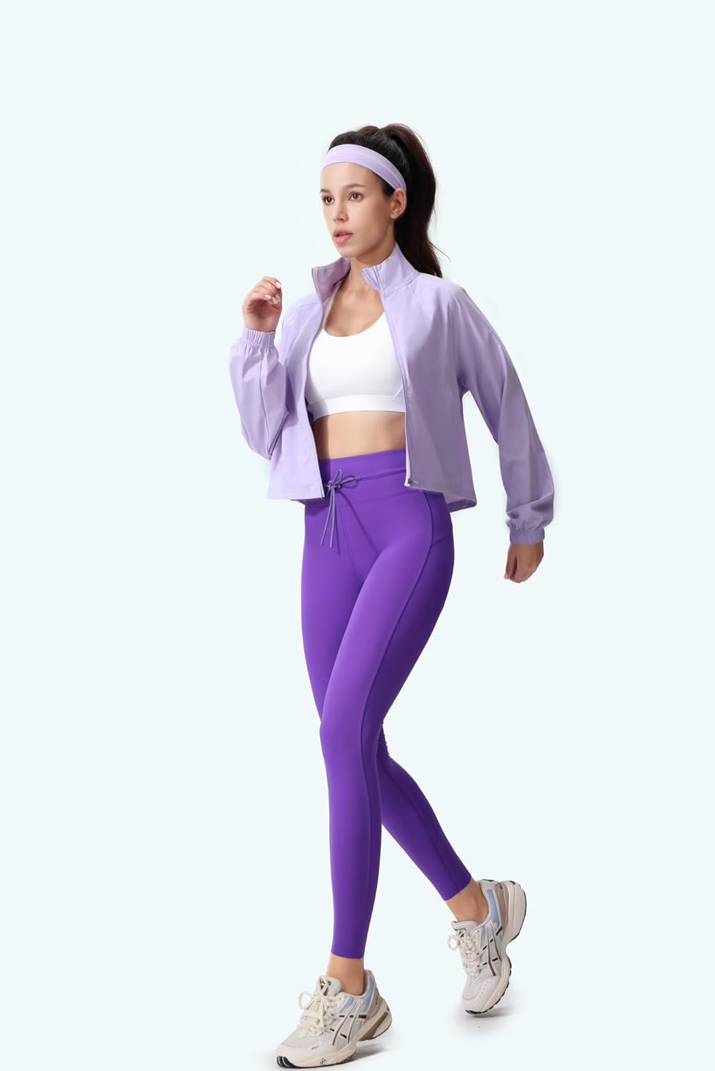 altiland Women's Full Zip Athletic Workout Running Yoga Gym Cropped Track Jackets