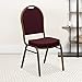 Flash Furniture HERCULES Series Dome Back Stacking Banquet Chair in Burgundy Patterned Fabric - Gold Frame