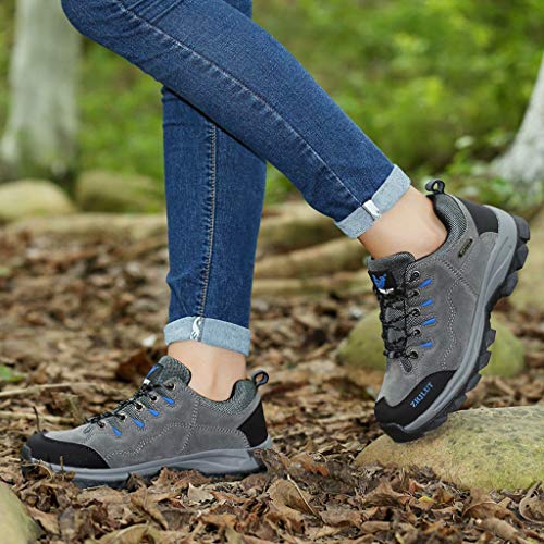 Goddessvan Couple Comfortable Travel Outdoor Shoes Wear Non-Slip Hiking Shoes Walking Shoes Running Athletic Fashion Tennis Sneakers Gray - Thumbnail 6