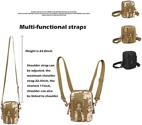SEVENPICKS Tactical Waist Pack Multi Purpose Bag EDC Pouch Utility Upgraded Version with Strap Camping Hiking Pouch Nylon Cell Phone Bag