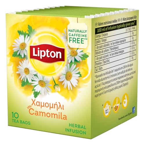 Lipton Manzanilla 10 Bolsitas – Infusión de Manzanilla Suave para Momentos de Relajación