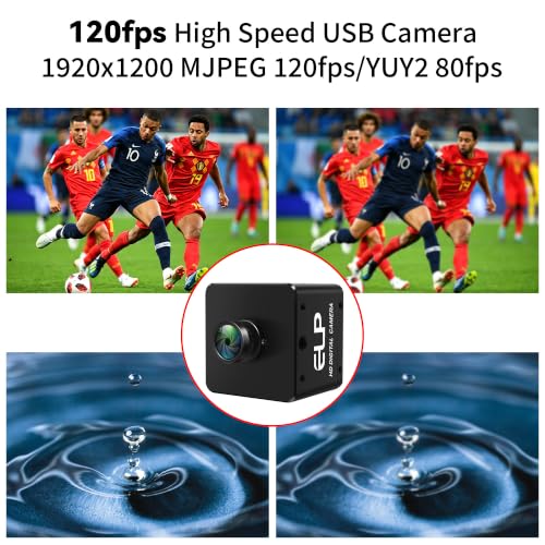 IFWATER 120fp Global Shutter USB3.0 High Speed Industrial Camera,1200P HD Webcam with 112°HFOV No Distortion Wide Lens,UVC Plug&Play for Motion Analysis Factory Industrial Visual Detection Golf Swing by IFWATER - Used condition - Image 2
