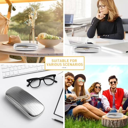 Image of Hard Shell Sunglasses Case, Portable Aluminum Alloy Glasses Case Protective Eyeglasses Cases for Men Women
