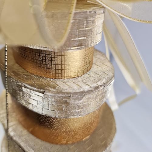Golden Gift Tower | Giant 50cm 7-Tier Chocolate & Sweets Food Hamper with Truffles, Award-Winning Fudge, Biscuits & Fruit Cake | Large Reusable Gold Boxes - Image 4
