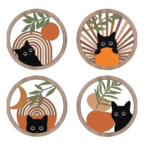 Decoración de pared de gatos estilo mediados de siglo para renovar la estética de tu oficina en casa