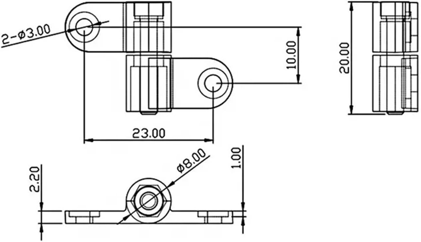 Zinc Alloy Positioning Hinges 360 Degrees Rotate Shaft Symmetrical Adjustable Torque Hinge 1Pcs(DP022-2R)