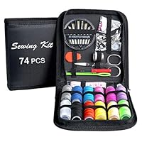 Sewing KIT, DIY Sewing Supplies with Sewing Accessories, Portable Mini Sewing Kit for Beginner, Traveller and Emergency Clothing Fixes, with Premium Black Carrying Case