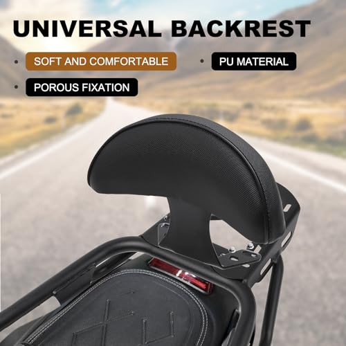 Image of Mokuo Motorcycle Rear Backrest Driver Backrest in Soft Sponge Material Compatible with Chinese GY6 Scooter Mopeds Jonway Sunl