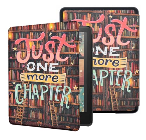 Case for Kindle Paperwhite 12th Gen 2024 & Kindle Colorsoft Signature Edition, Lightweight PU Leather Protective Cover with Auto Sleep Wake Hand Strap Feature, Just one More Chapter