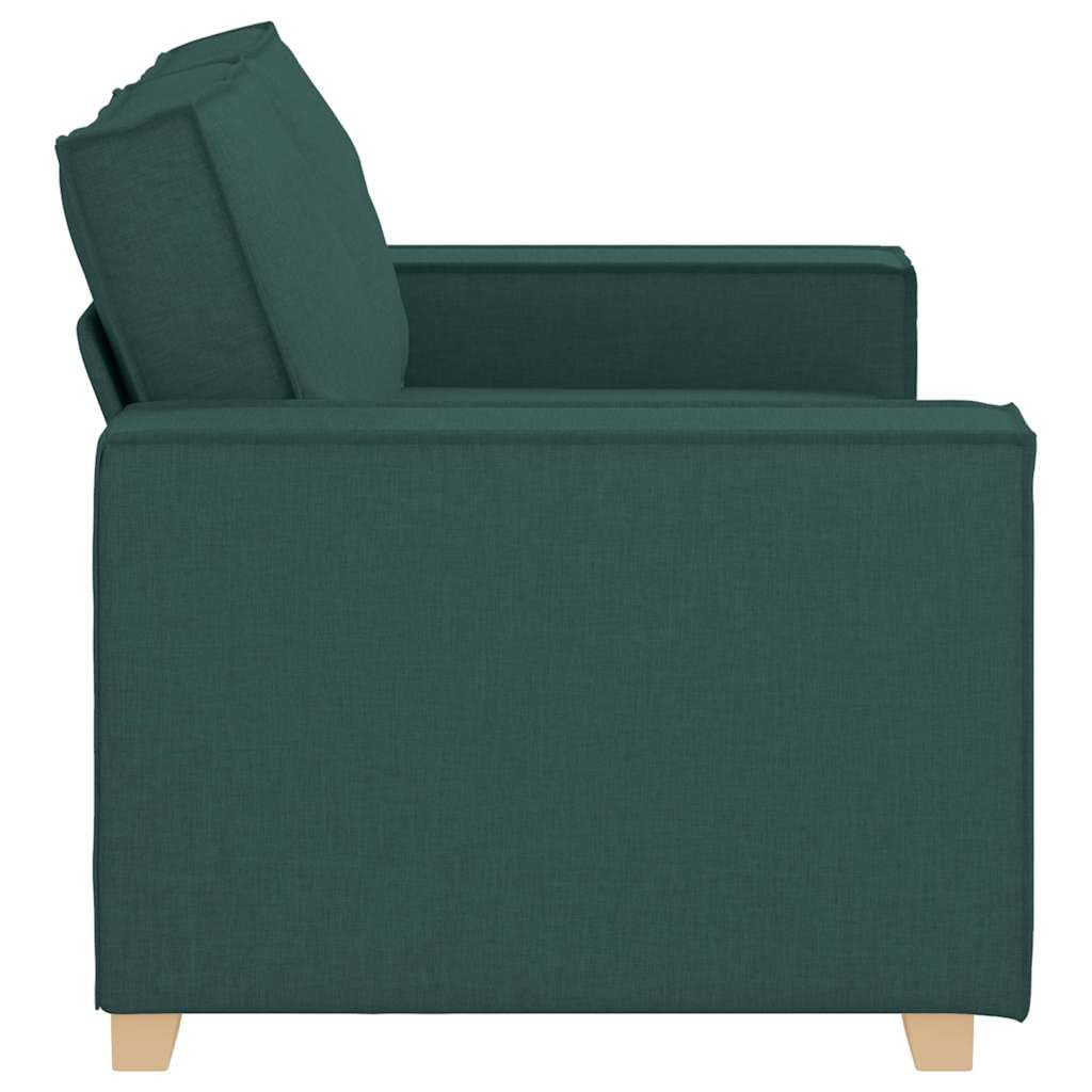 Sofa 2-osobowa, ciemnozielona, 160 x 78 x 84 cm, materiał z podłokietnikami i miejscem do przechowywania, do salonu, pokoju gościnnego, lounge, tapicerowanej ławki, kanapy, szezlongu, skrzyni