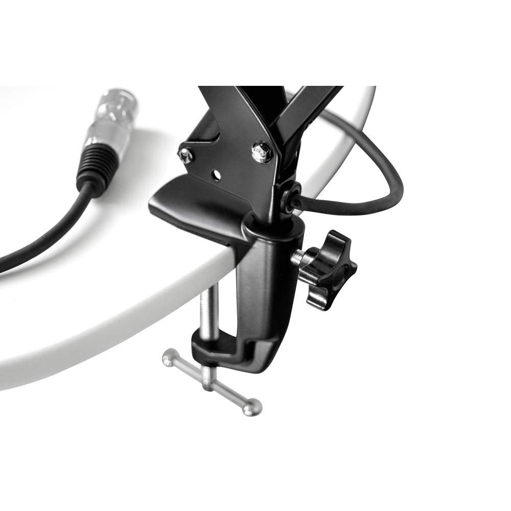 TIE Studio Elastyczny uchwyt mikrofonowy Mic Stand Pro (w zestawie kabel mikrofonowy XLR o długości 2,5 m, przyłącze gwintowane 5/8″ i regulacja 360 stopni), czarny, 19-90007 (1)
