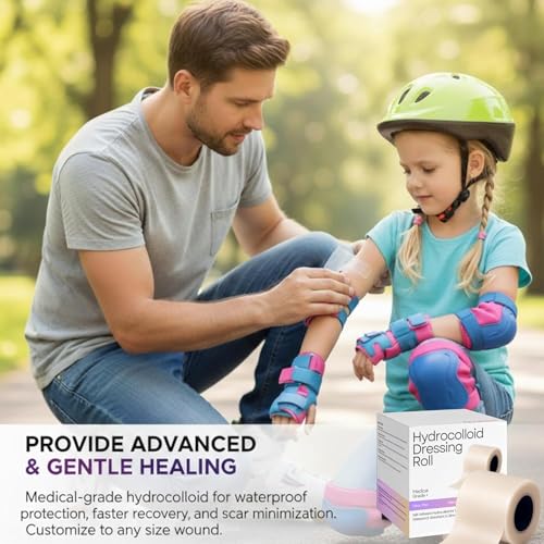 Image of Medical Grade Hydrocolloid Dressing Roll, For Wound And Acne Care, Waterproof Wound Care Tape, Cut-to-Fit for Blisters, Burns, Acne & Skin Protection (5 Cm x 500 Cm)