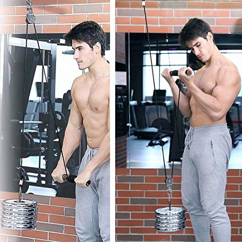 FBSPORT Forearm Wrist Roller Trainer, Strength Training Arm Marchine, Fitness LAT Lift Pulley System, Triceps Extensions Exerciser for LAT Pull Down, Biceps, Body Training Equipment, Home Workouts - Thumbnail 6