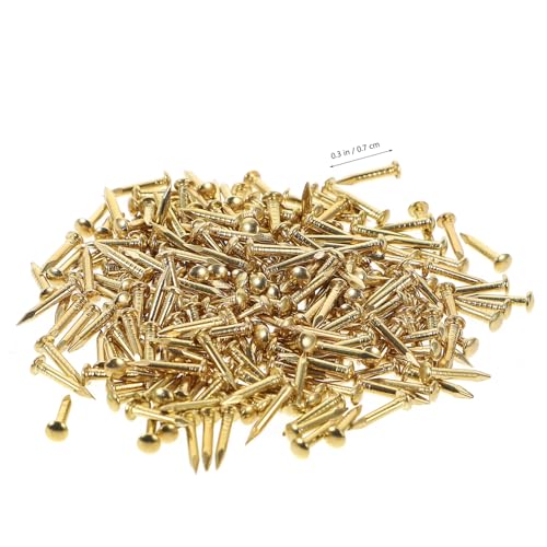Clavos redondos de latón 200 piezas para bisagras de muebles y cajas de madera miniatura 3