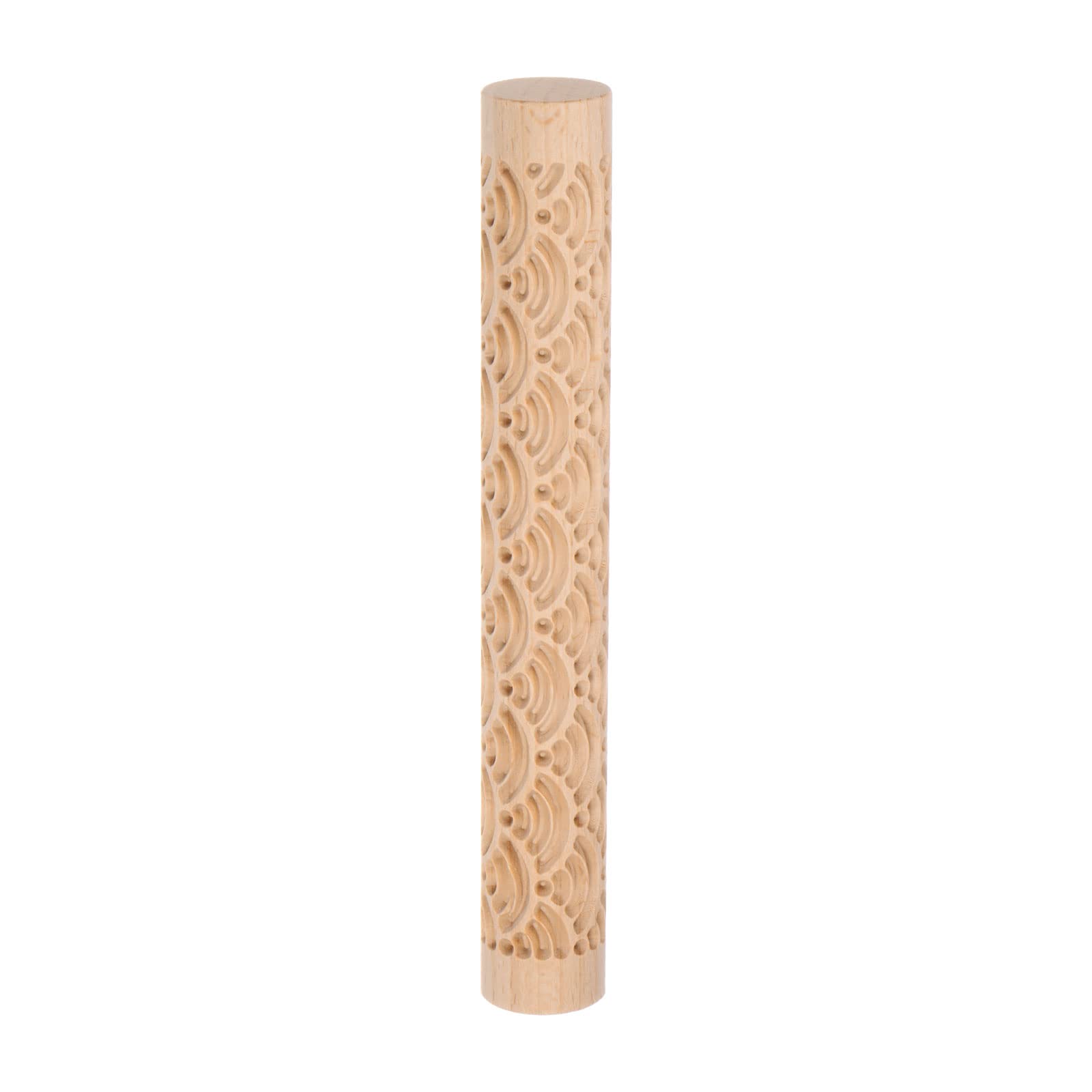 HARFINGTON 6-Piece Wood Clay Roller Set – Texture Rolling Pins With Wood Grain Patterns For Clay, Dough, Playdough, Baking
