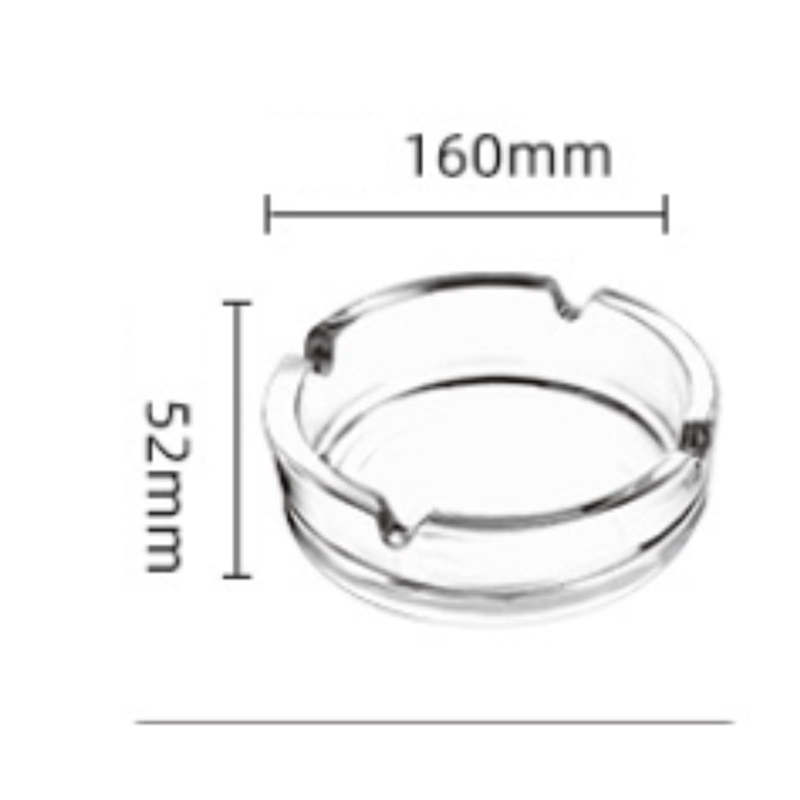 Posacenere in vetro trasparente, Posacenere in vetro for uso interno ed esterno trasparente 16x5,2 cm