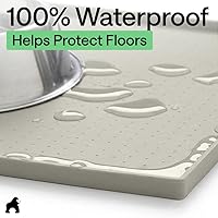 Vista 132 de GORILLA GRIP - Tapete de silicona 100% impermeable con bordes elevados sin BPA para mascotas, tapetes para alimentos de perros y gatos que contienen